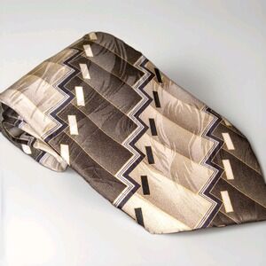 Bergamo New‎ York Tie Pure Silk Men's Abstract Preppy Classic New